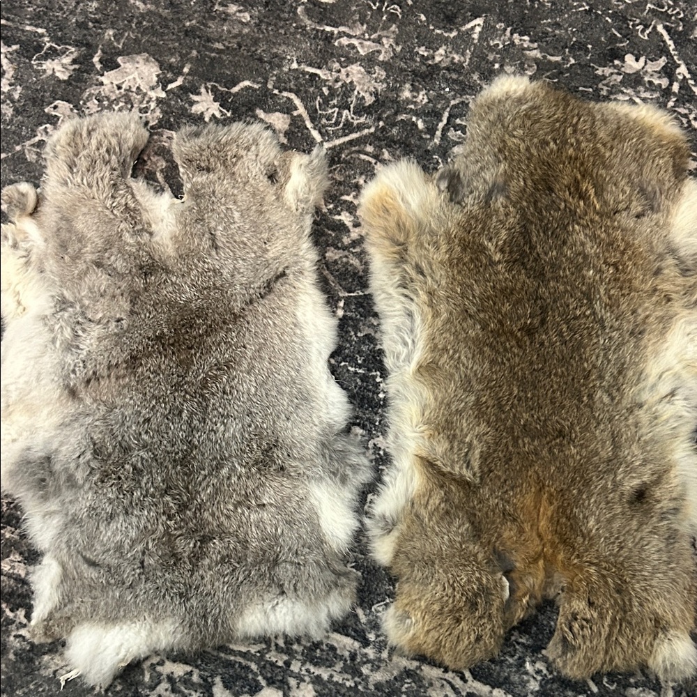 Soft Fur Pelts in Gray and Brown